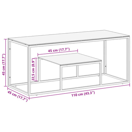 Coffee Table Stainless Steel And Tempered