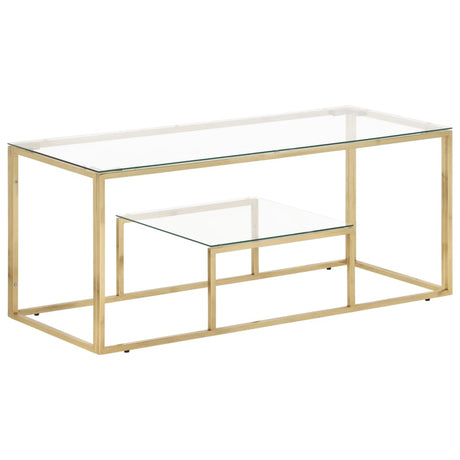 Coffee Table Stainless Steel And Tempered