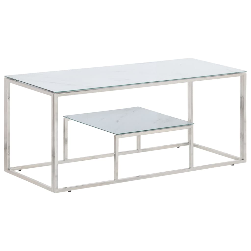 Coffee Table Stainless Steel And Tempered