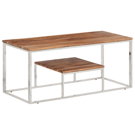 Coffee Table Stainless Steel And Tempered