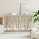 Console Table Stainless Steel And Solid Reclaimed