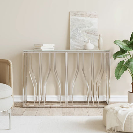 Console Table Stainless Steel And Solid Reclaimed