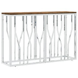 Console Table Stainless Steel And Solid Reclaimed