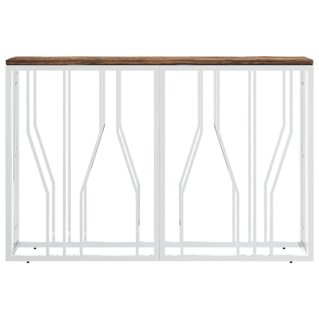 Console Table Stainless Steel And Solid Reclaimed