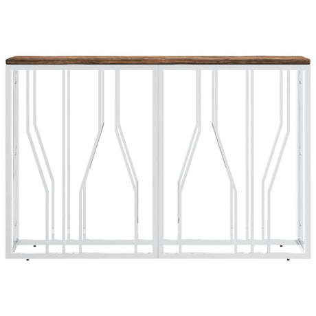 Console Table Stainless Steel And Solid Reclaimed