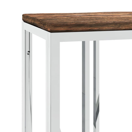 Console Table Stainless Steel And Solid Reclaimed
