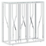 Console Table Silver 70x30x70 cm Stainless Steel and Glass