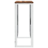 Console Table Silver Stainless Steel and Solid Wood Reclaimed