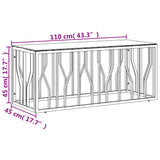 Coffee Table 110X45X45 Cm Stainless Steel And