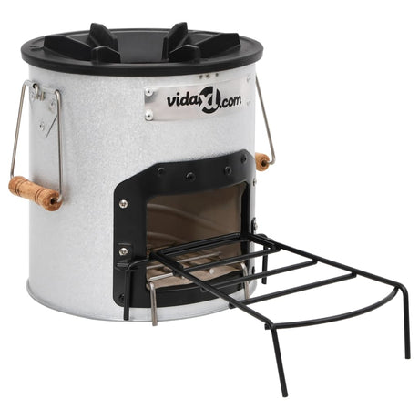 Camping Wood Stove Silver 45X25X26 Cm Steel