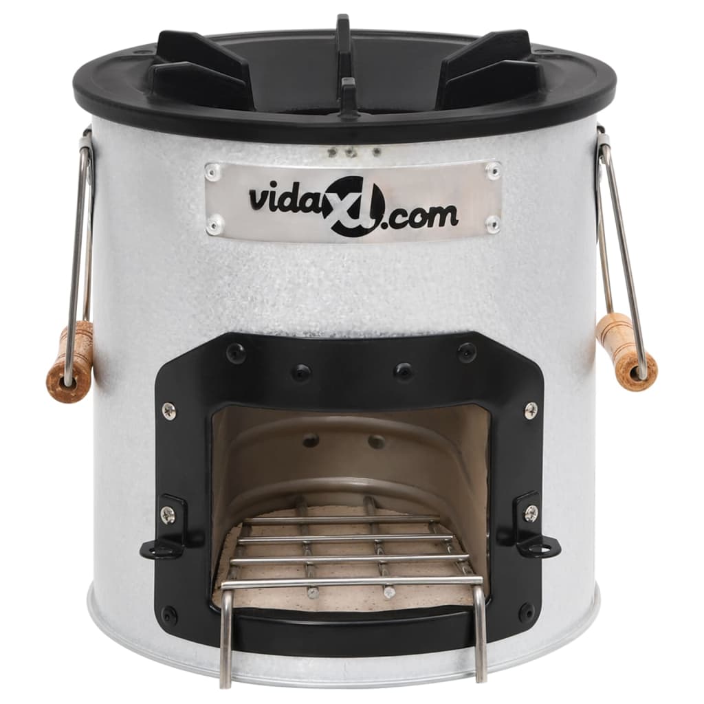 Camping Wood Stove Silver 45X25X26 Cm Steel