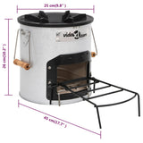 Camping Wood Stove Silver 45X25X26 Cm Steel