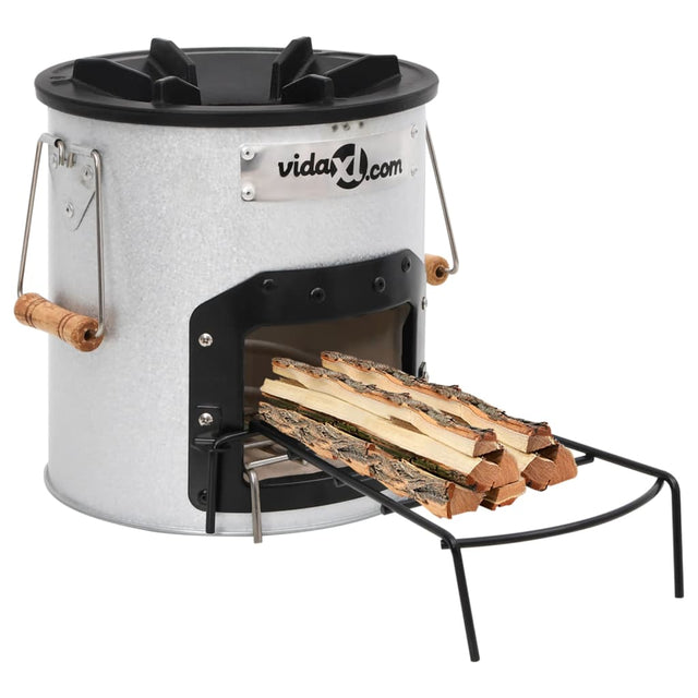 Camping Wood Stove Silver 45X25X26 Cm Steel