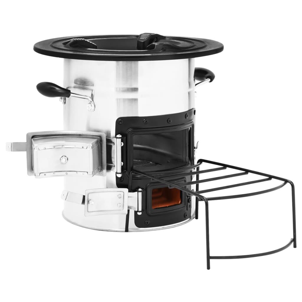 Camping Wood Stove 51.5X35X30.5 Cm Stainless Steel