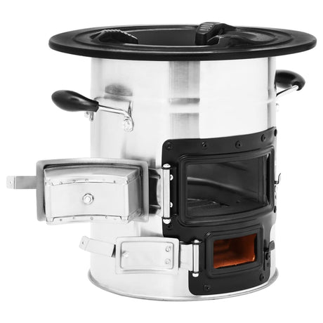 Camping Wood Stove 51.5X35X30.5 Cm Stainless Steel