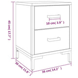 Bedside Cabinet Black 36x30x45 cm Solid Pinewood