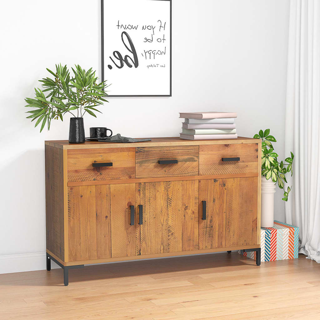 Sideboard 110X35X70 Cm Solid Pinewood