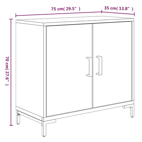 Sideboard 75X35X70 Cm Solid Pinewood