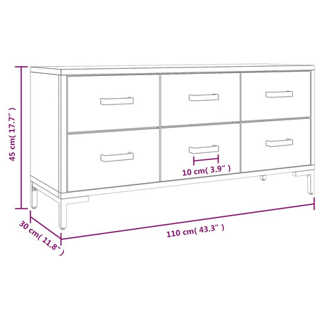 Storage Cabinet 110X30X45 Cm Solid Pinewood