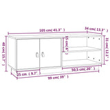 Tv Cabinet 105X34X40 Cm Solid Wood Pine