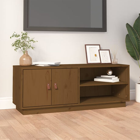 Tv Cabinet 105X34X40 Cm Solid Wood Pine