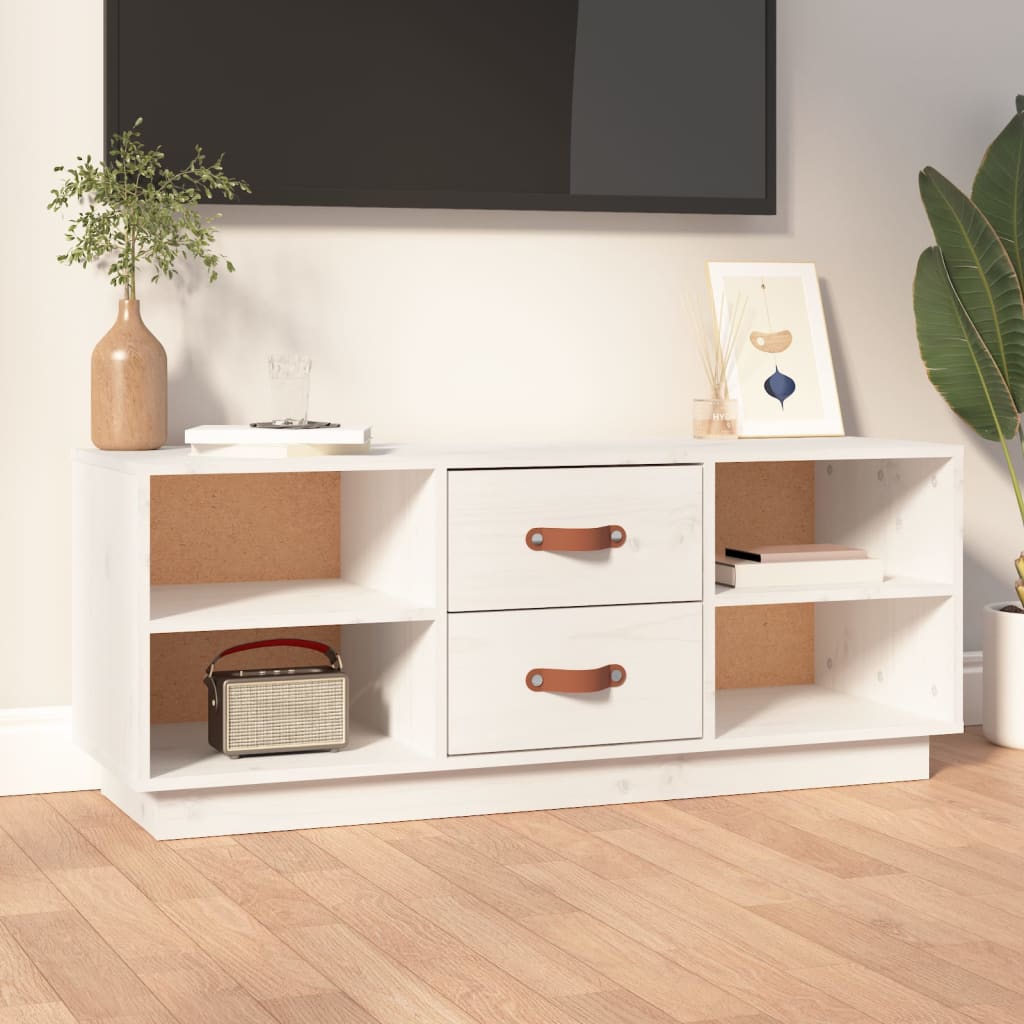 Tv Cabinet 100X34X40 Cm Solid Wood Pine