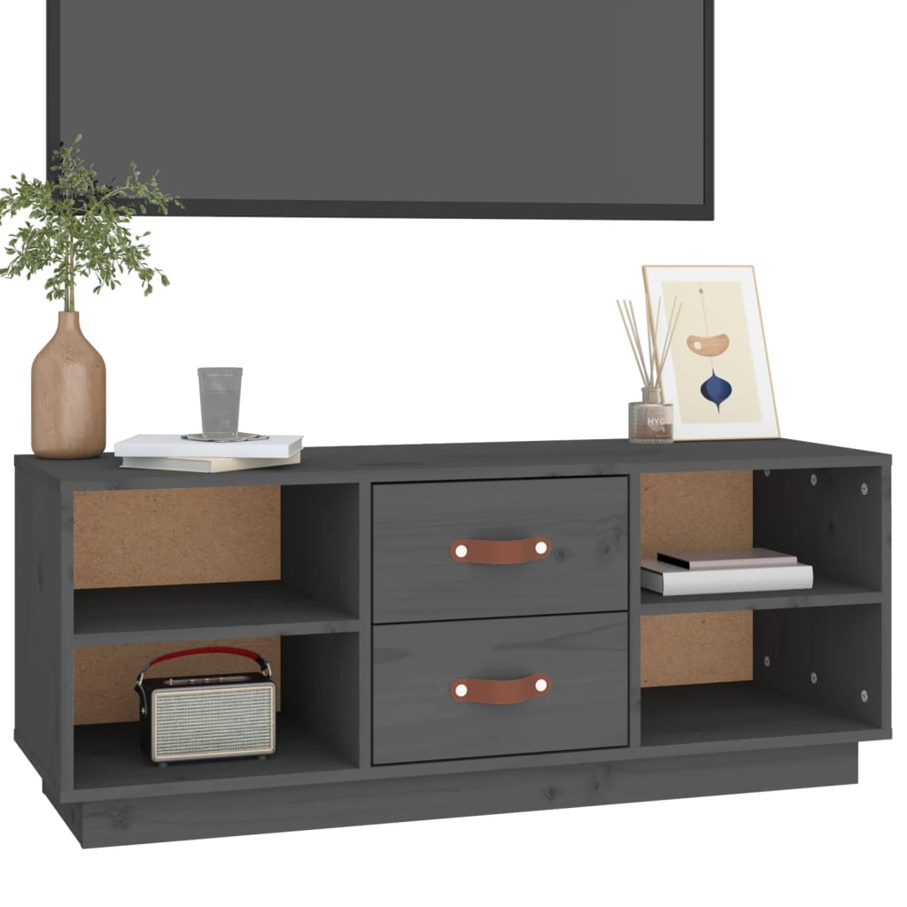 Tv Cabinet 100X34X40 Cm Solid Wood Pine