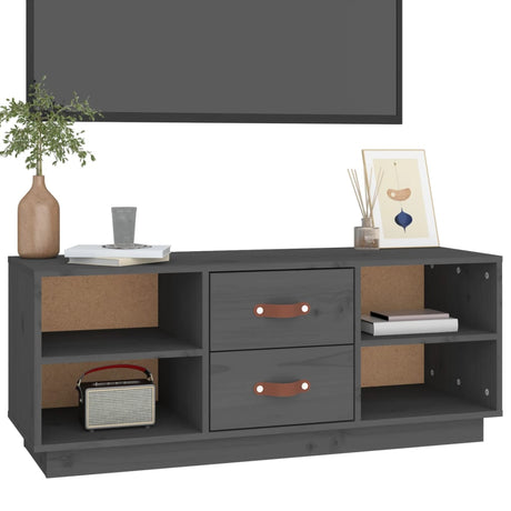 Tv Cabinet 100X34X40 Cm Solid Wood Pine