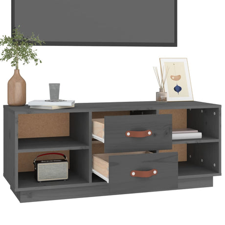 Tv Cabinet 100X34X40 Cm Solid Wood Pine