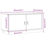 Tv Cabinet 80X34X40 Cm Solid Wood Pine