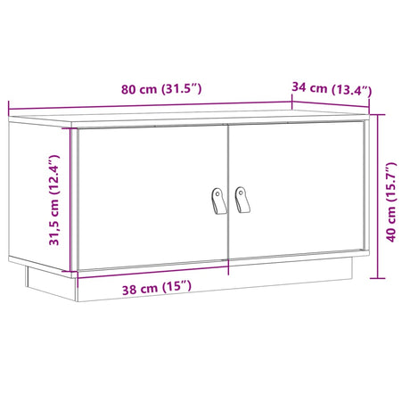 Tv Cabinet 80X34X40 Cm Solid Wood Pine