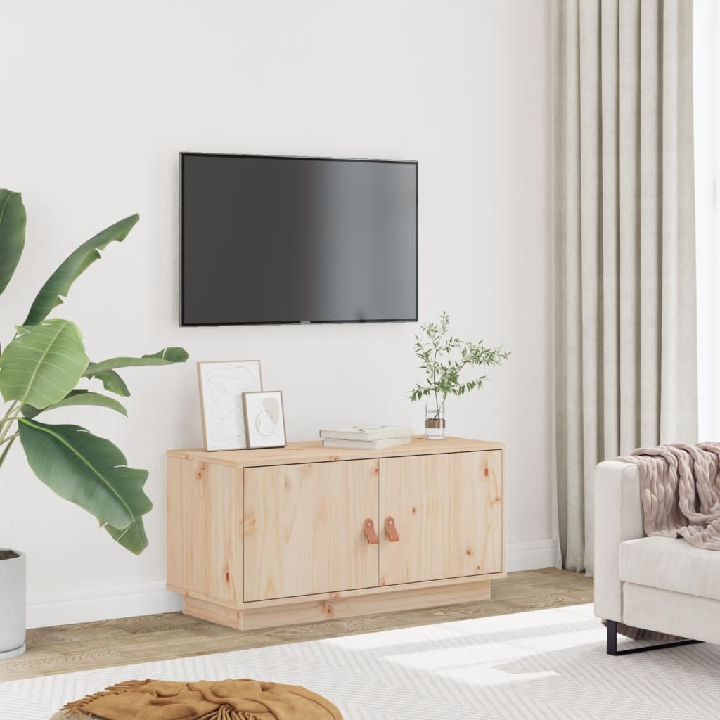 Tv Cabinet 80X34X40 Cm Solid Wood Pine