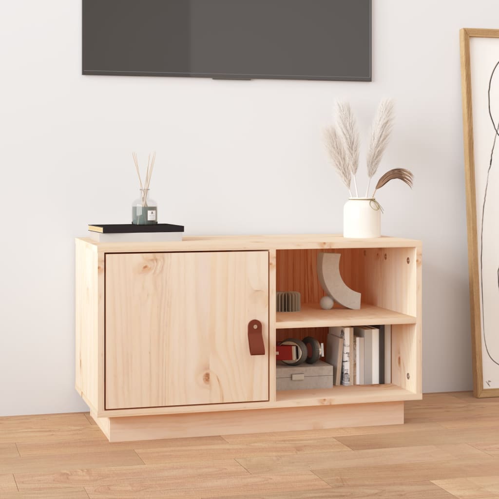 Tv Cabinet 70X34X40 Cm Solid Wood Pine