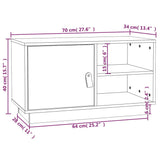 TV Cabinet Honey Brown 70x34x40 cm Solid Wood Pine