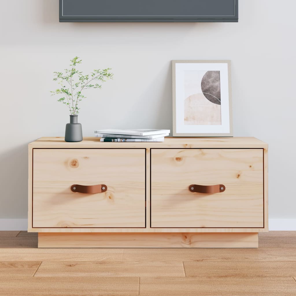 Tv Cabinet 80X34X35 Cm Solid Wood Pine