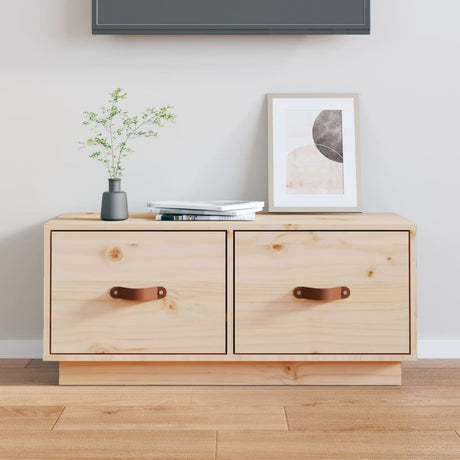 Tv Cabinet 80X34X35 Cm Solid Wood Pine
