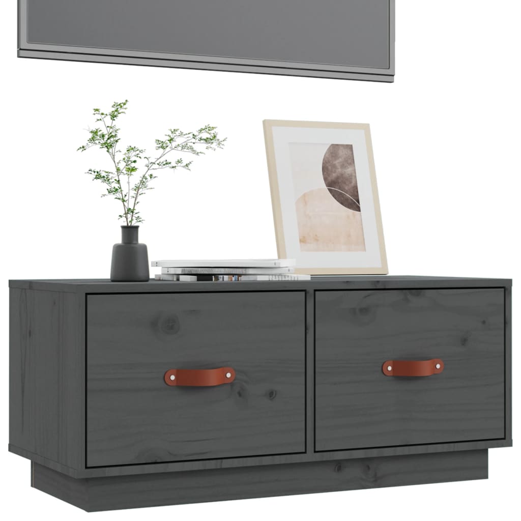 Tv Cabinet 80X34X35 Cm Solid Wood Pine