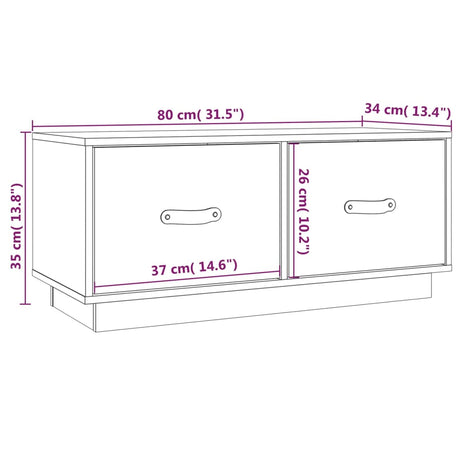 Tv Cabinet 80X34X35 Cm Solid Wood Pine