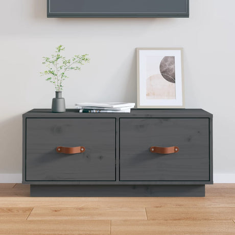 Tv Cabinet 80X34X35 Cm Solid Wood Pine