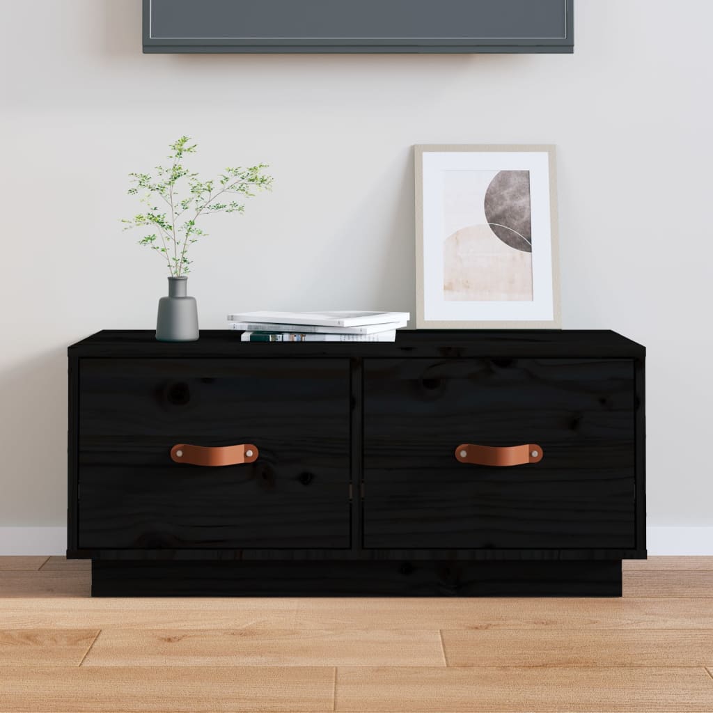 Tv Cabinet 80X34X35 Cm Solid Wood Pine