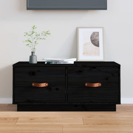 Tv Cabinet 80X34X35 Cm Solid Wood Pine