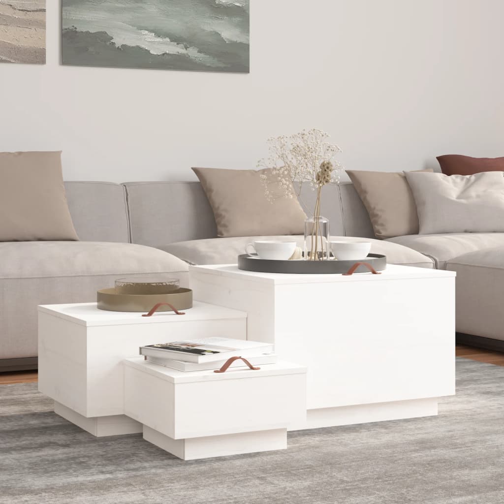 Storage Boxes With Lids 3 Pcs Solid Wood Pine
