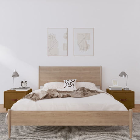 Bedside Cabinet 40X34X35 Cm Solid Wood Pine
