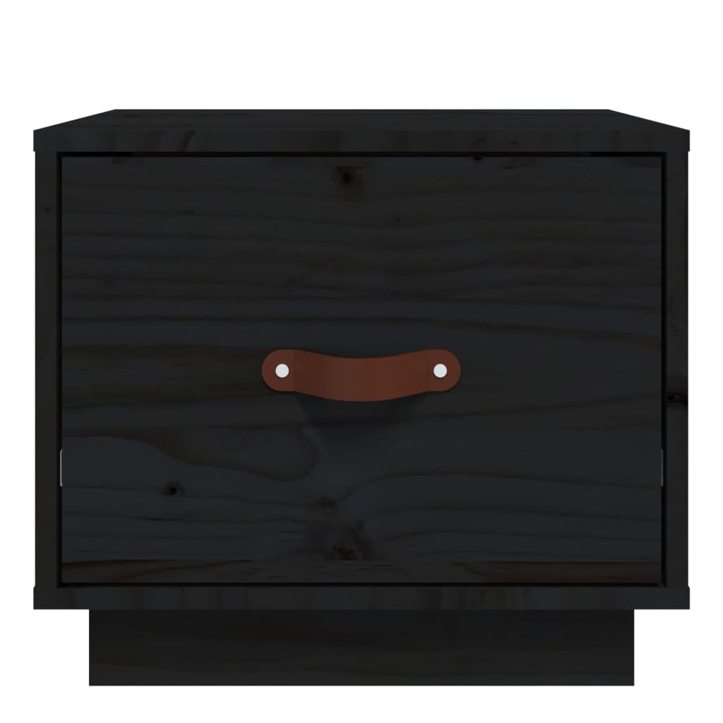 Bedside Cabinet Black 40x34x35 cm Solid Wood Pine