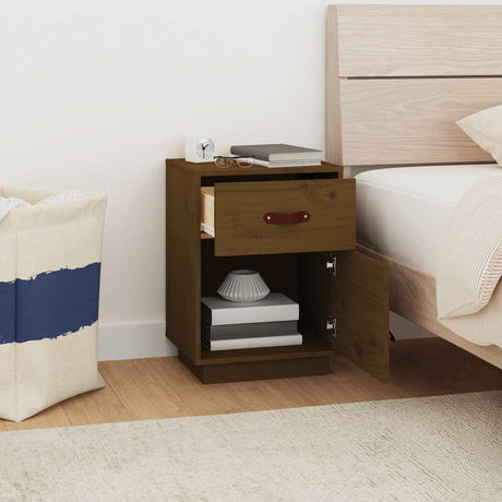 Bedside Cabinet 40X34X55 Cm Solid Wood Pine