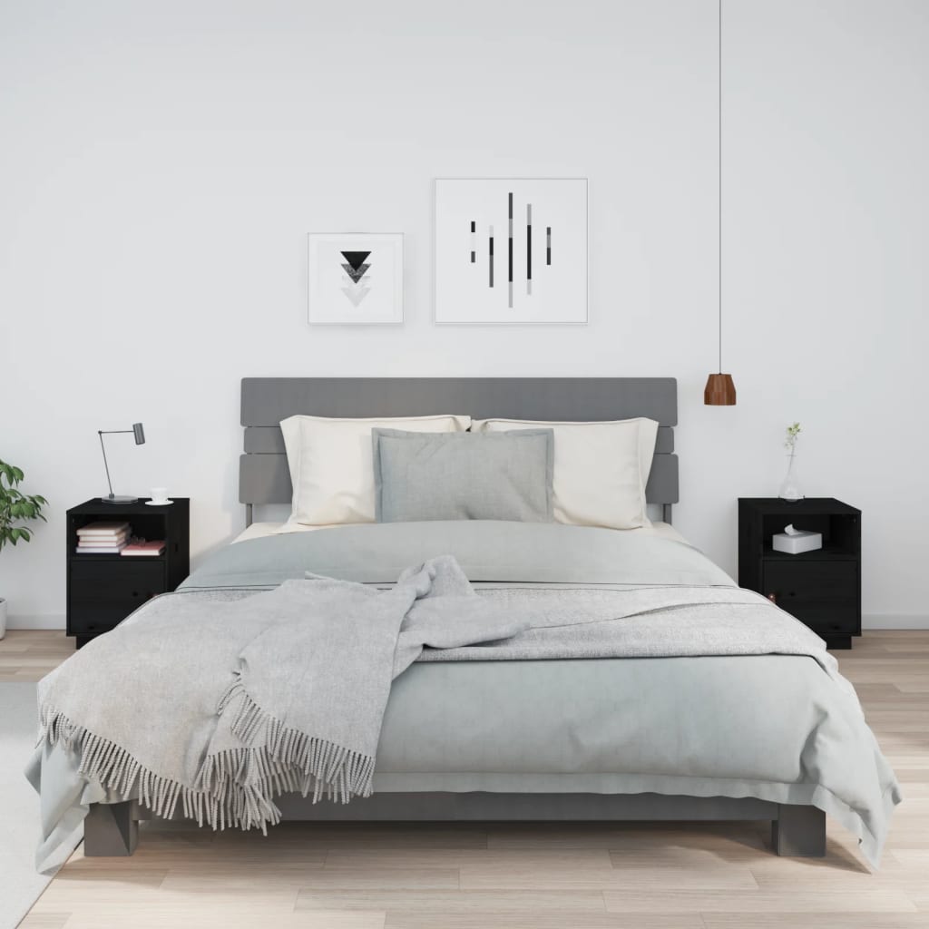 Bedside Cabinet 40X34X55 Cm Solid Wood Pine