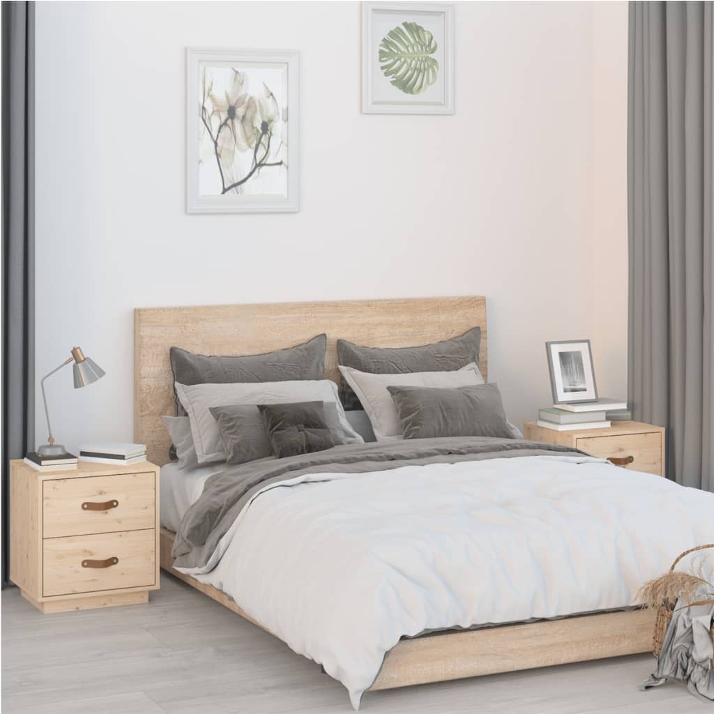 Bedside Cabinets 2 Pcs 40X34X45 Cm Solid Wood Pine