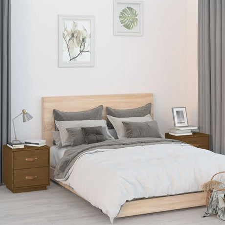 Bedside Cabinets 2 Pcs 40X34X45 Cm Solid Wood Pine