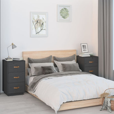 Bedside Cabinet 40X40X75 Cm Solid Wood Pine
