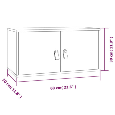 Wall Cabinet 60X30X30 Cm Solid Wood Pine